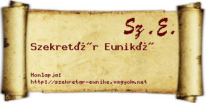 Szekretár Euniké névjegykártya